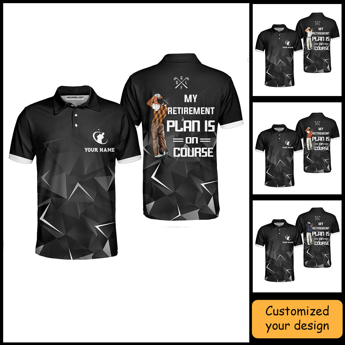 Golf Custom Polo Shirt, Golfing My Retirement Plan Is On Course Personalized Polo Shirts