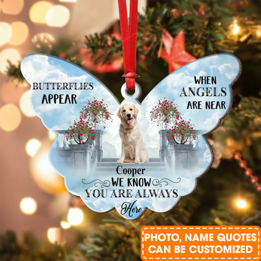 Personalized Memorial Wooden Ornament, Don't cry for me mom! I'm OK!! Ornament For Dog & Cat Lovers, Best Memorial Gift For Pet Lovers