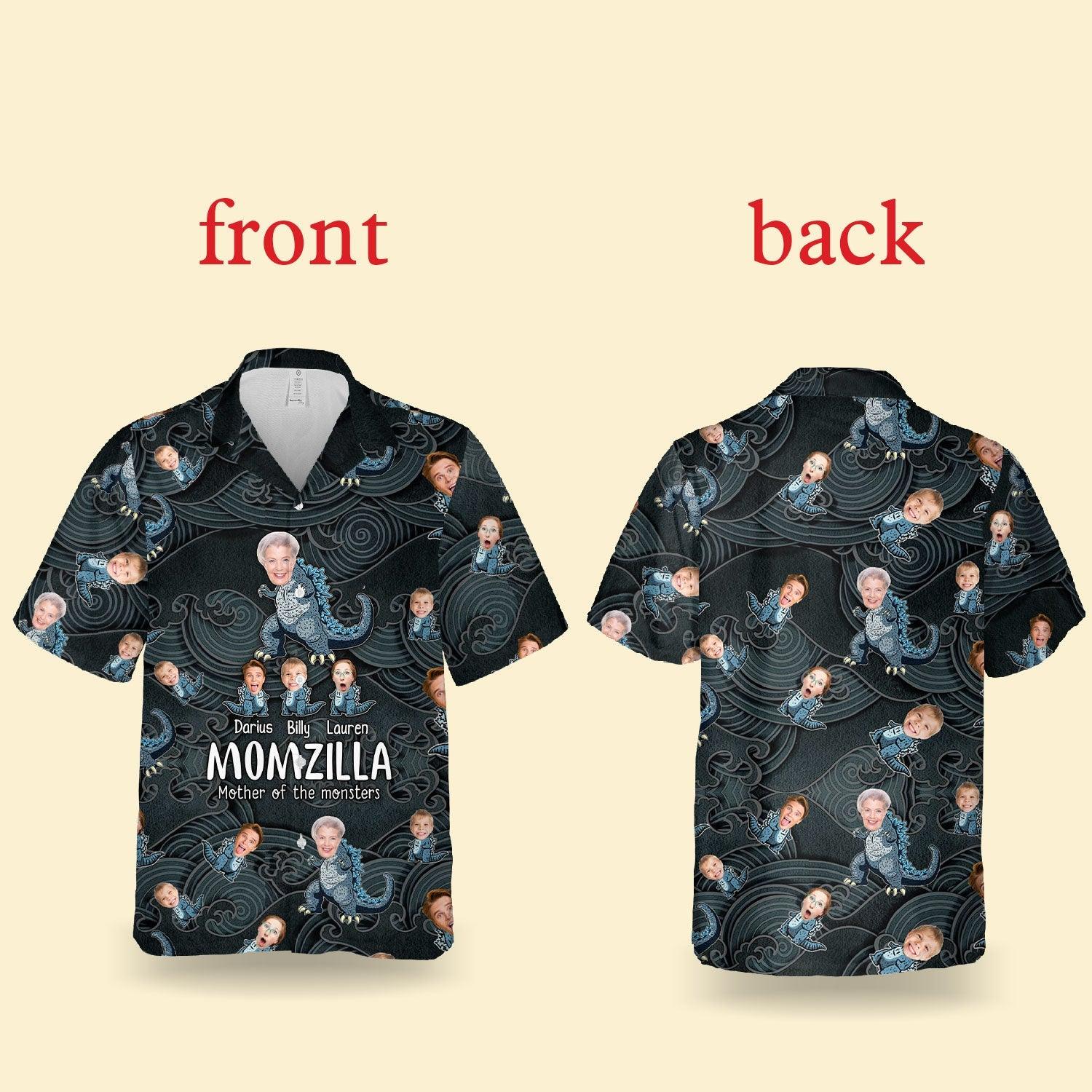 Momzilla Hawaiian Shirt, Mom Photo Insert Aloha Shirt, Mother's Day Gifts Personalized - Perfect Gift For Mother, Nana, Grandma, Family - Amzanimalsgift