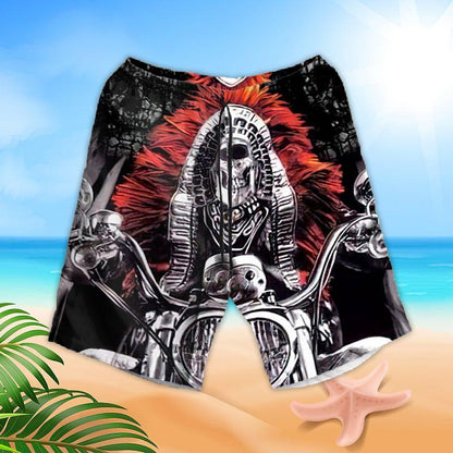 Motorcycle Aloha Hawaiian Shirts For Summer, Native Skull Live To Ride Skull Riding Hawaiian Set For Men Women, Gift For Racing Motorcycle Lovers - Amzanimalsgift