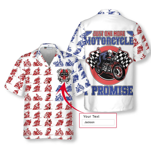 Motorcycle Custom Name Hawaiian Shirts, American Flag Skull Personalized Colorful Summer Aloha Shirt - Gift For Men, Friend, Motorcycle Lovers - Amzanimalsgift
