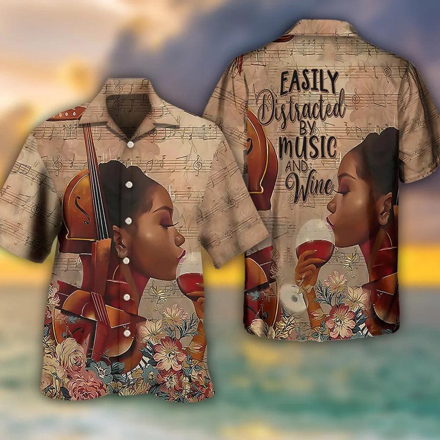 Music Hawaiian Shirt, Guitar Music Enjoy Hawaiian Shirt, Music Lover And Wine Aloha Shirt For Men And Women And Women - Perfect Gift For Music Lovers - Amzanimalsgift