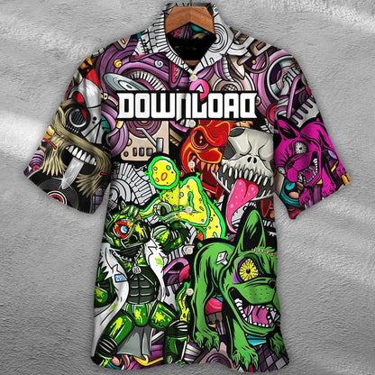Music Hawaiian Shirt, Music Event Download Festival Hawaiian Shirt, Music Download Aloha Shirt For Men - Perfect Gift For Music Lovers - Amzanimalsgift