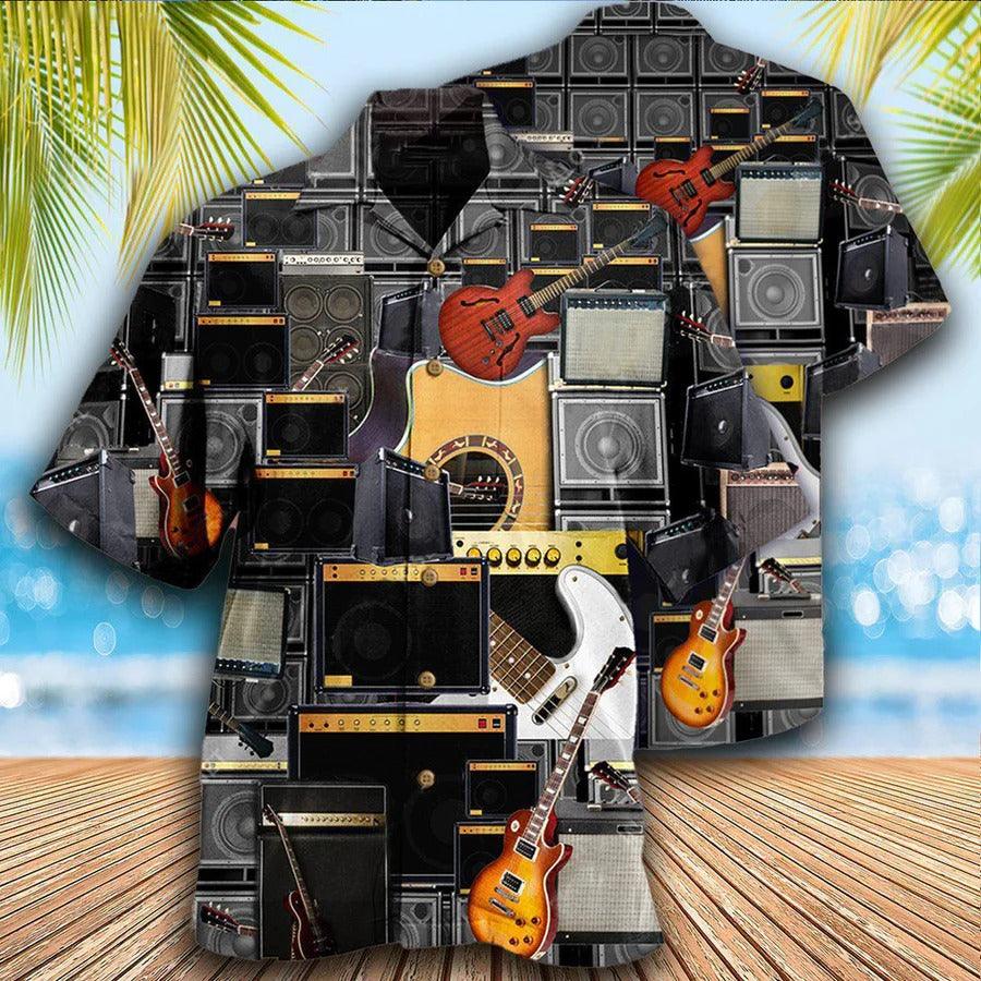 Music Hawaiian Shirt, Music Guitar Electronic Hawaiian Shirt, Music Control A Big Amplifier Aloha Shirt For Men - Perfect Gift For Music Lovers - Amzanimalsgift