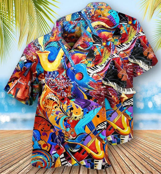 Music Hawaiian Shirt, Music Instrument Hawaiian Shirt, Music Is A Journey Aloha Shirt For Men And Women - Perfect Gift For Music Lovers - Amzanimalsgift