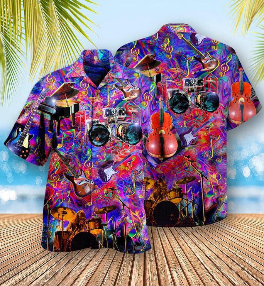 Music Hawaiian Shirt, Music instrument Hawaiian Shirt, Music Is My Therapy Forever Aloha Shirt For Men And Women - Perfect Gift For Music Lovers - Amzanimalsgift