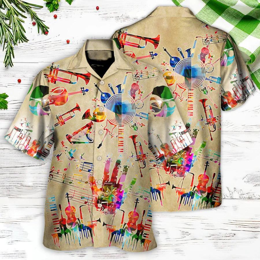 Music Hawaiian Shirt, Music Instrument Style Hawaiian Shirt, Music So Cool Happiness Aloha Shirt For Men And Women - Perfect Gift For Music Lovers - Amzanimalsgift