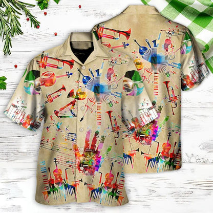 Music Hawaiian Shirt, Music Instrument Style Hawaiian Shirt, Music So Cool Happiness Aloha Shirt For Men And Women - Perfect Gift For Music Lovers - Amzanimalsgift