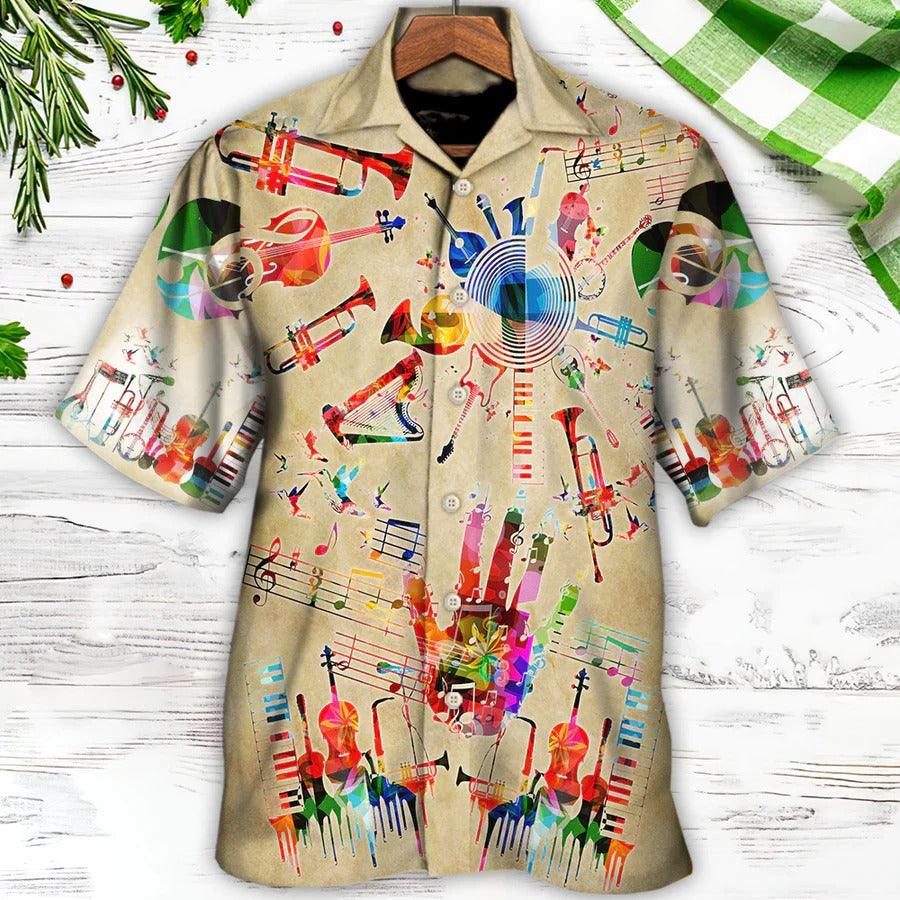 Music Hawaiian Shirt, Music Instrument Style Hawaiian Shirt, Music So Cool Happiness Aloha Shirt For Men And Women - Perfect Gift For Music Lovers - Amzanimalsgift
