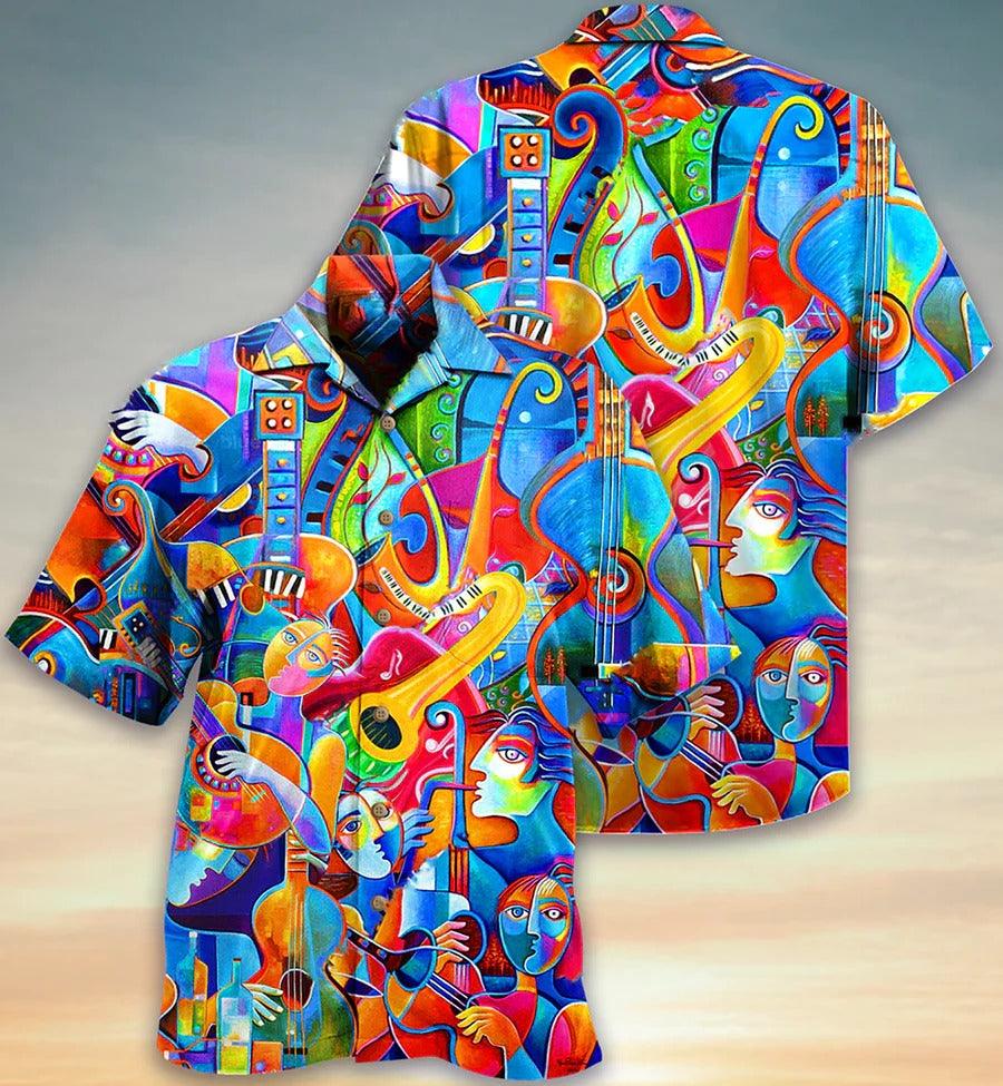 Music Hawaiian Shirt, Music Melody Hawaiian Shirt, Music Colorful Style Aloha Shirt For Men And Women - Perfect Gift For Music Lovers - Amzanimalsgift