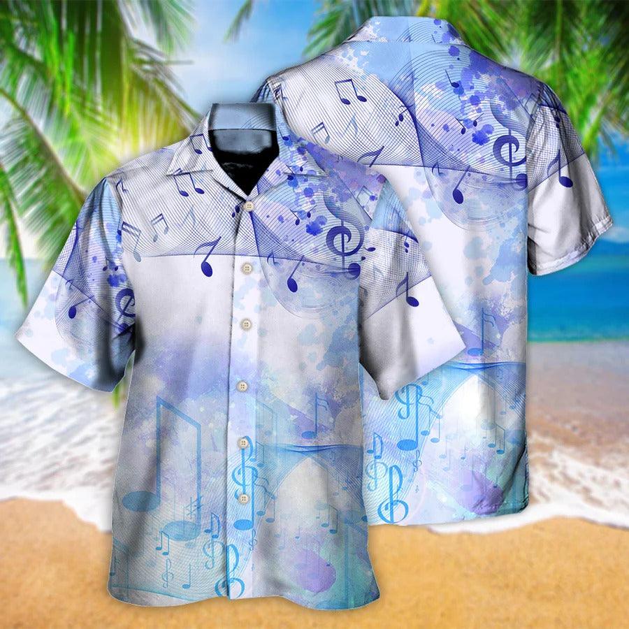 Music Hawaiian Shirt, Music Melody Summer Hawaiian Shirt, Music Watercolor Notes Aloha Shirt For Men And Women - Perfect Gift For Music Lovers - Amzanimalsgift