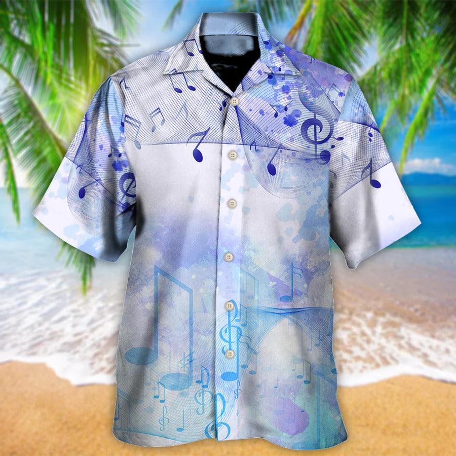Music Hawaiian Shirt, Music Melody Summer Hawaiian Shirt, Music Watercolor Notes Aloha Shirt For Men And Women - Perfect Gift For Music Lovers - Amzanimalsgift
