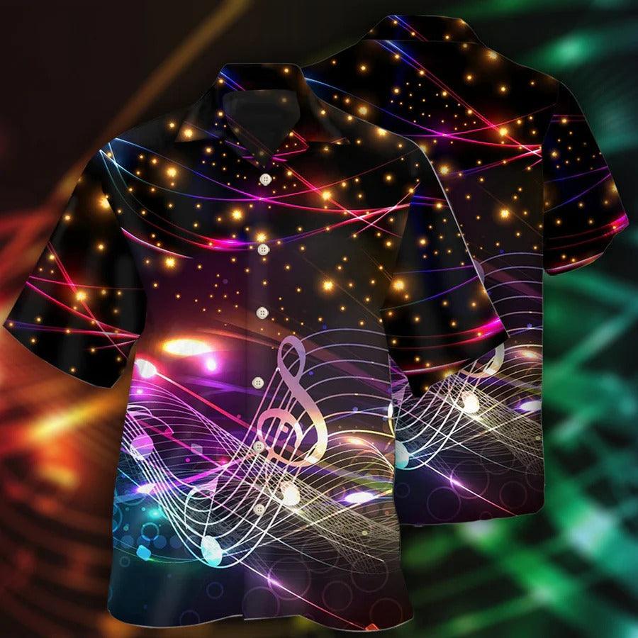 Music Hawaiian Shirt, Music Mysterious Hawaiian Shirt, Music Neon Colorful Style Aloha Shirt For Men - Perfect Gift For Music Lovers - Amzanimalsgift