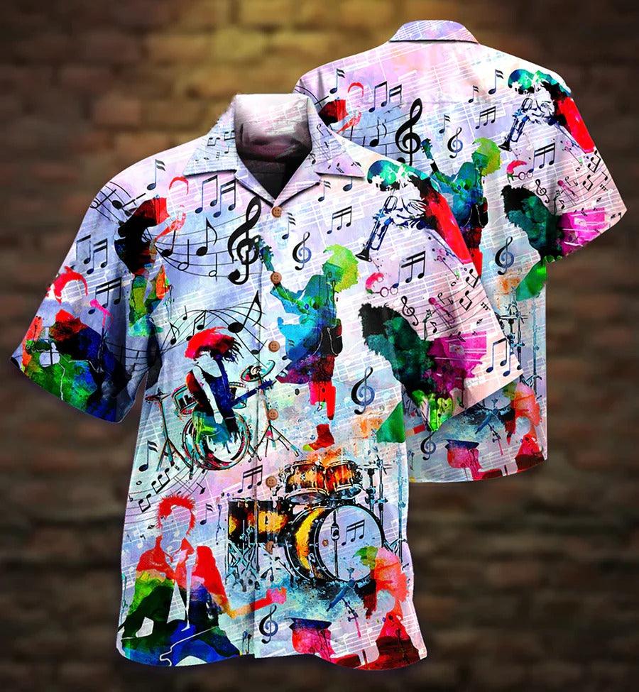 Music Hawaiian Shirt, Music Note Hawaiian Shirt, Music Band My Soul Aloha Shirt For Men And Women - Perfect Gift For Music Lovers - Amzanimalsgift