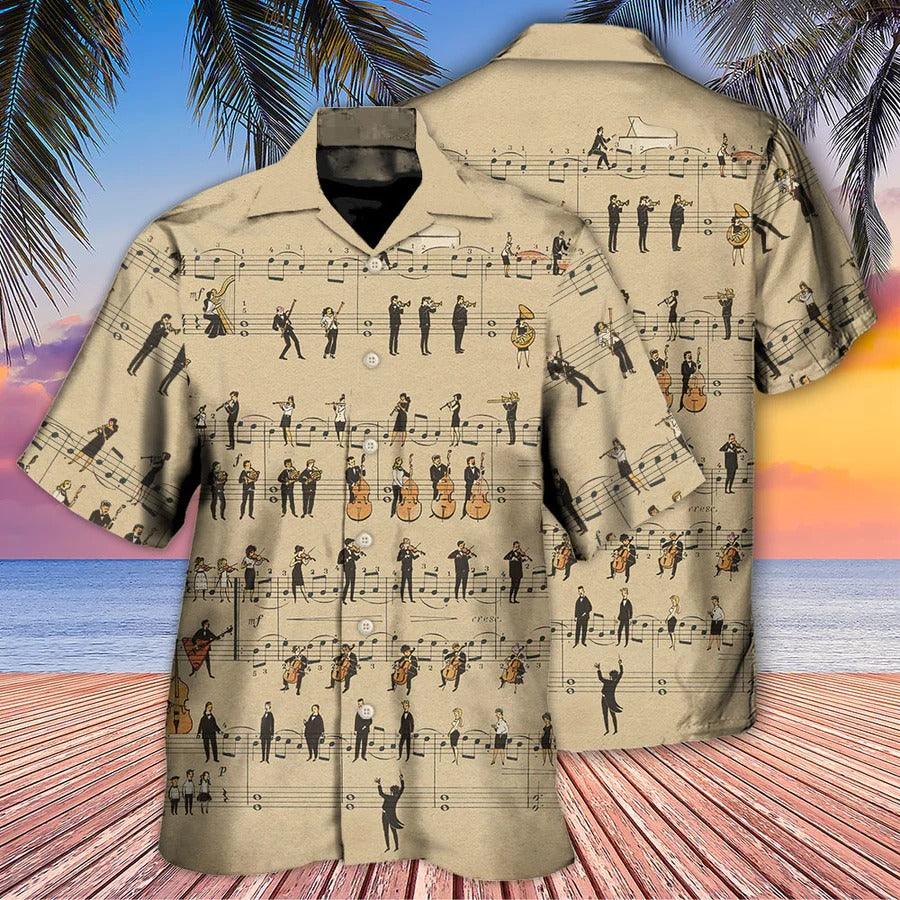 Music Hawaiian Shirt, Music Song Hawaiian Shirt, Music Note Retro Aloha Shirt For Men And Women - Perfect Gift For Music Lovers - Amzanimalsgift
