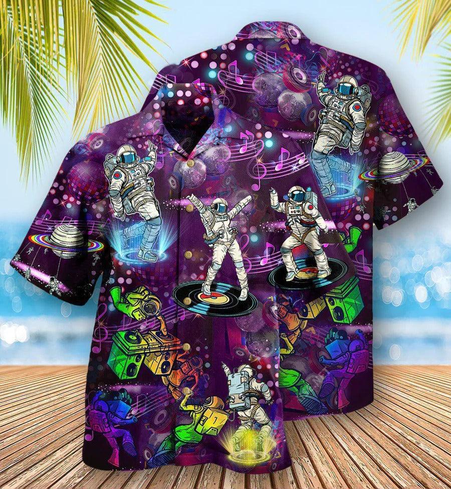 Music Hawaiian Shirt, Musical Astronaut Dance Hawaiian Shirt, Music Disco Aloha Shirt For Men - Perfect Gift For Music Lovers - Amzanimalsgift