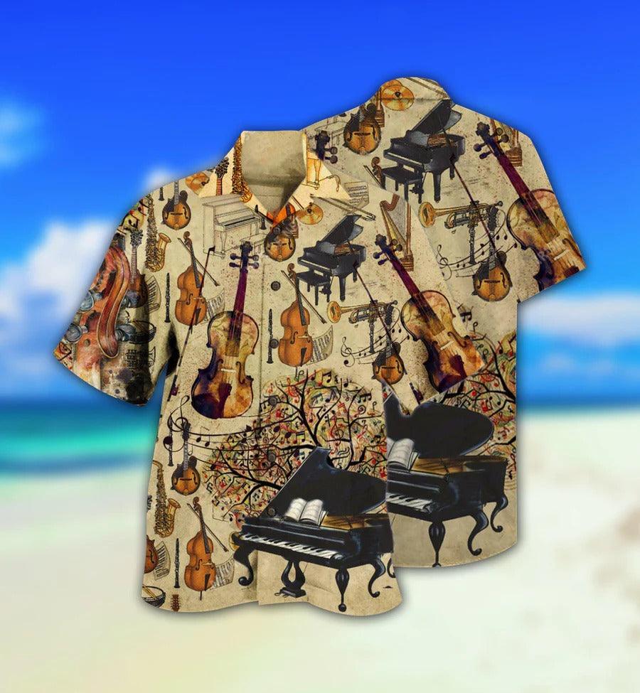 Music Hawaiian Shirt, Musical Instrument Hawaiian Shirt, Music All My Life Love It Aloha Shirt For Men - Perfect Gift For Music Lovers - Amzanimalsgift