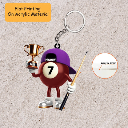 Personalized Christmas Billiard Ornament, Billiard Ball Winner Cup, Custom Ornament Christmas Gift, Keychain Billiard Christmas, Car Ornament Billiard Christmas