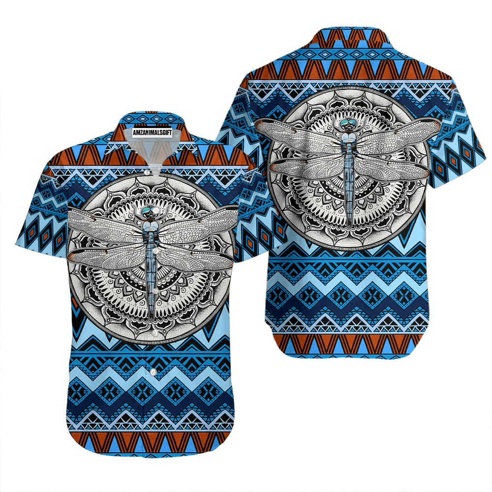Native American Dragonfly Blue Aloha Hawaiian Shirts For Men Women, Gift For Summer, Friend, Family, Native American - Amzanimalsgift