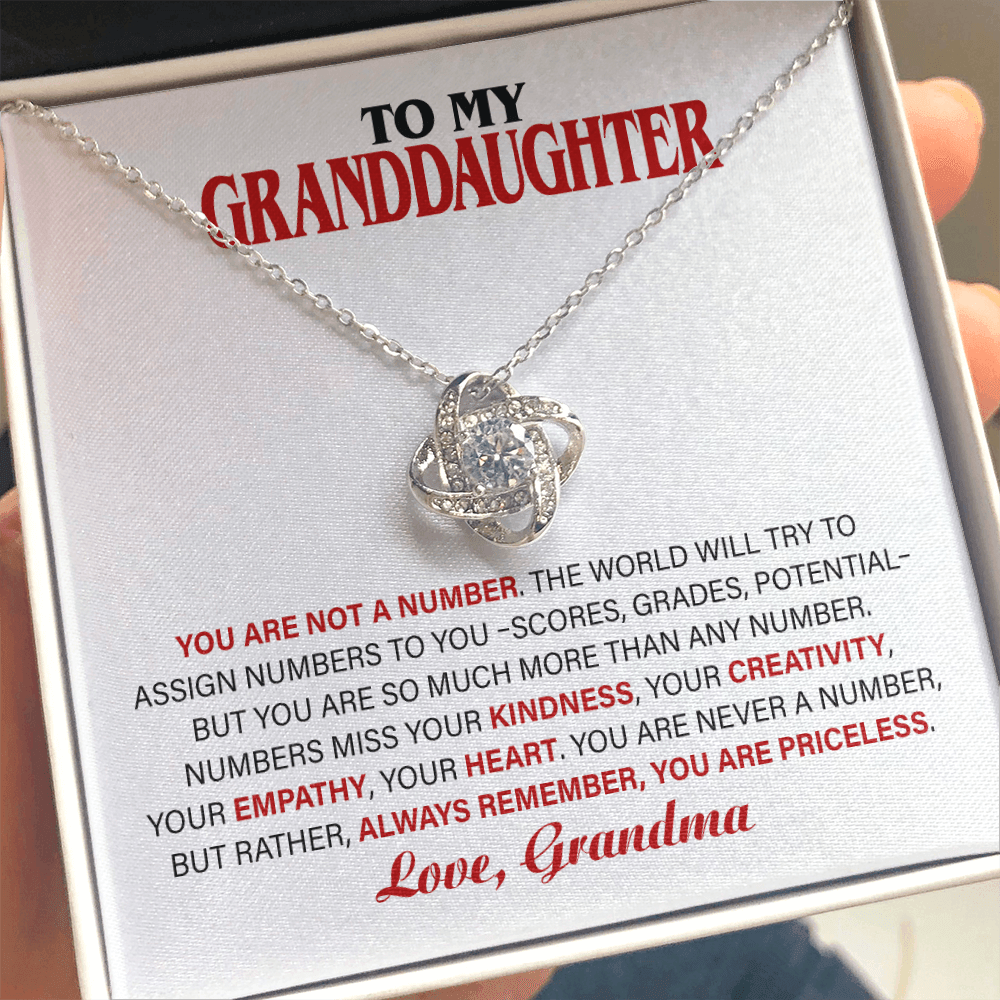 Necklace For Granddaughter - Gift For Granddaughter, To My Granddaughter Necklace - You Are Priceless Necklace, Love Knot Necklace - Amzanimalsgift