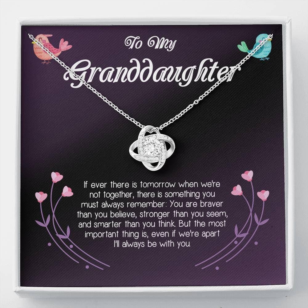 Necklace For Granddaughter - To My Granddaughter Necklace Gift, Graduation Gifts For Granddaughter, I'll Always Be With You, Love Knot Necklace - Amzanimalsgift