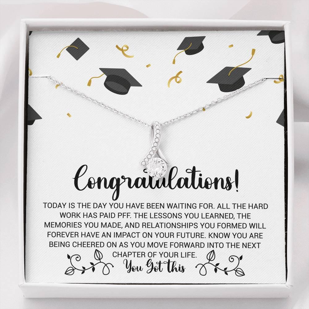 Necklace Graduation Gift - Congralulations Necklace - Perfect Gift For College, High School, Senior, Master Graduation - Alluring Beauty Necklace - Amzanimalsgift