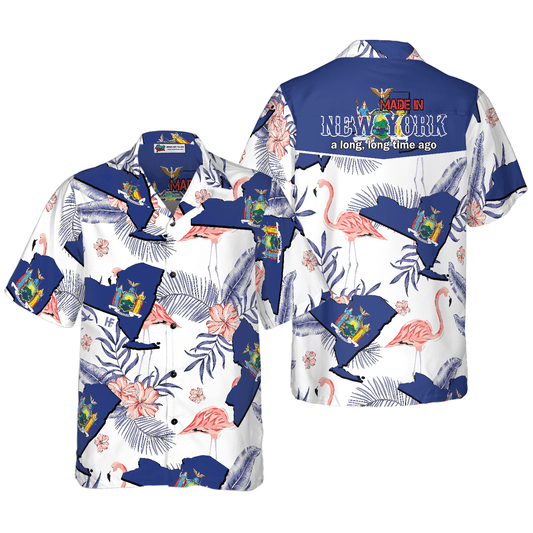 New York Made In Long Time Hawaiian Shirt, Colorful Tropical Summer Aloha Shirts For Men Women, Perfect Gift For Husband, Wife, Friend, Family - Amzanimalsgift