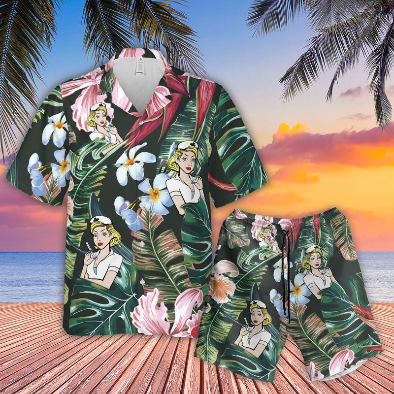 Nurse Aloha Hawaiian Shirts For Summer, Tropical Hawaiian Clothing Men Women For Nurse Beach, Gift For Nurse, Friend, Family, Nurse Lovers - Amzanimalsgift