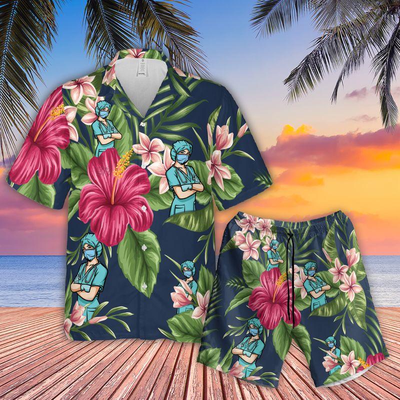 Nurse Aloha Hawaiian Shirts For Summer, Tropical Hawaiian Clothing Men Women For Nurse Beach, Nursing Gift For Friend, Family, Nurse Lovers - Amzanimalsgift