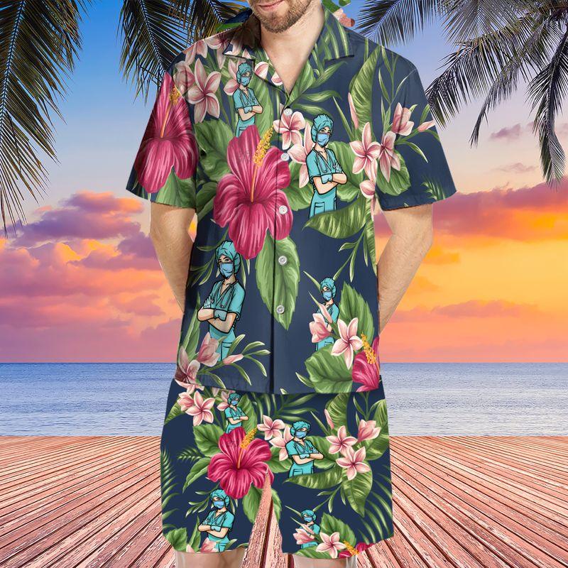 Nurse Aloha Hawaiian Shirts For Summer, Tropical Hawaiian Clothing Men Women For Nurse Beach, Nursing Gift For Friend, Family, Nurse Lovers - Amzanimalsgift