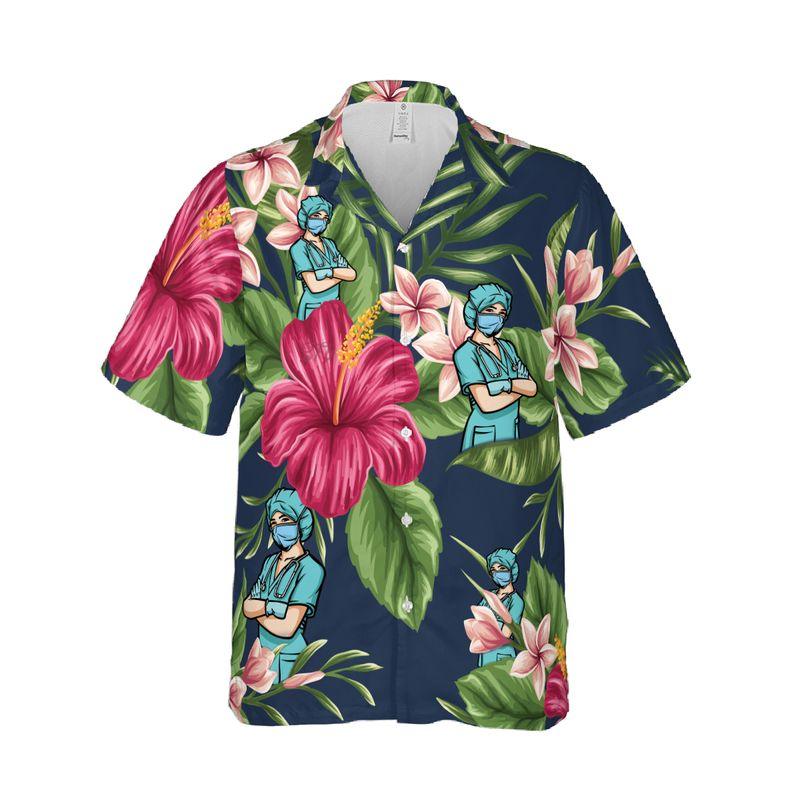 Nurse Aloha Hawaiian Shirts For Summer, Tropical Hawaiian Clothing Men Women For Nurse Beach, Nursing Gift For Friend, Family, Nurse Lovers - Amzanimalsgift