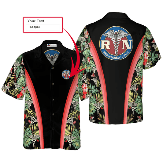 Nurse Custom Name Hawaiian Shirt, Personalized Nurse Tropical Floral Aloha Shirt For Men - Perfect Gift For Nurse, Friend, Family - Amzanimalsgift