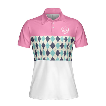 Nurses Women Polo Shirt, Pink Argyle Pattern Polo Shirt, I Was Born To Be A School Nurse Polo Shirt For Ladies - Gift For Women, Nurses - Amzanimalsgift