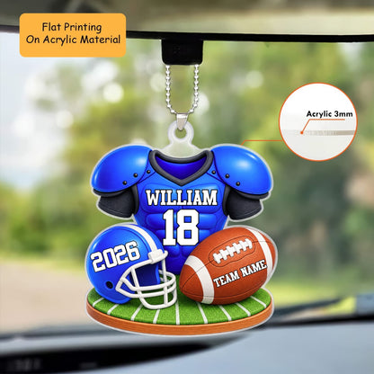 Personalized American Football Christmas Flat Printed Acrylic Ornament, Custom American Football Things, Custom Ornament Christmas Gift, Keychain American Football, Car Ornament American Football