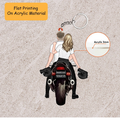 Personalized Motorcycle Christmas Ornament, Couple Rider, Custom Ornament Christmas Gift, Keychain Motorcycle, Car Ornament Motorcycle