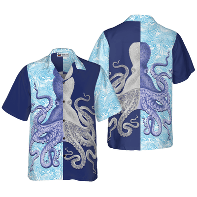 Octopus Hawaiian Shirt, Tropical Summer Octopus Hawaiian Shirt For Men - Perfect Gift For Husband, Boyfriend, Friend, Family - Amzanimalsgift