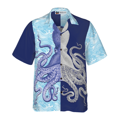 Octopus Hawaiian Shirt, Tropical Summer Octopus Hawaiian Shirt For Men - Perfect Gift For Husband, Boyfriend, Friend, Family - Amzanimalsgift