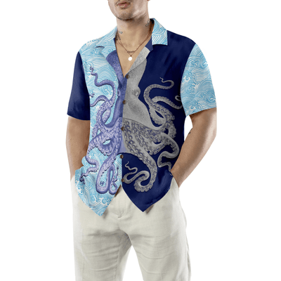 Octopus Hawaiian Shirt, Tropical Summer Octopus Hawaiian Shirt For Men - Perfect Gift For Husband, Boyfriend, Friend, Family - Amzanimalsgift