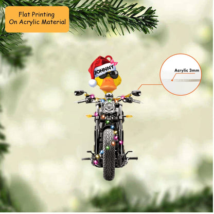 Personalized Christmas Biker Ornament, Biker Duckies, Custom Ornament Christmas Gift, Keychain Biker Christmas, Car Ornament Biker Christmas