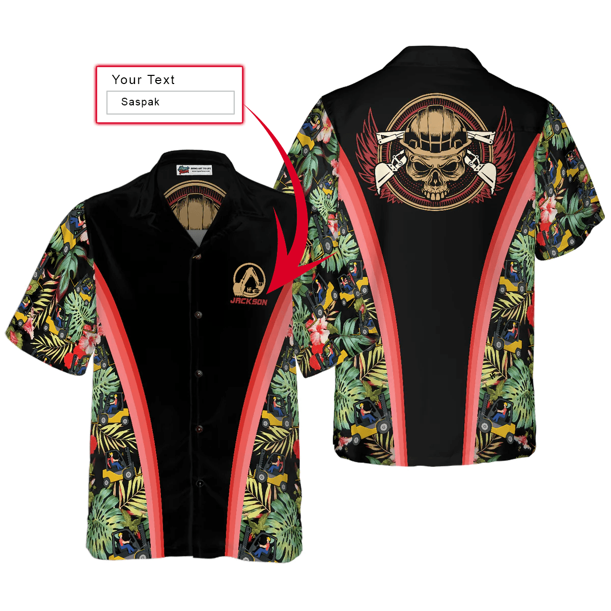 Operator Custom Name Hawaiian Shirt, Personalized Heavy Equipment Operator Tropical Aloha Shirt For Men - Perfect Gift For Operator, Friend, Family - Amzanimalsgift