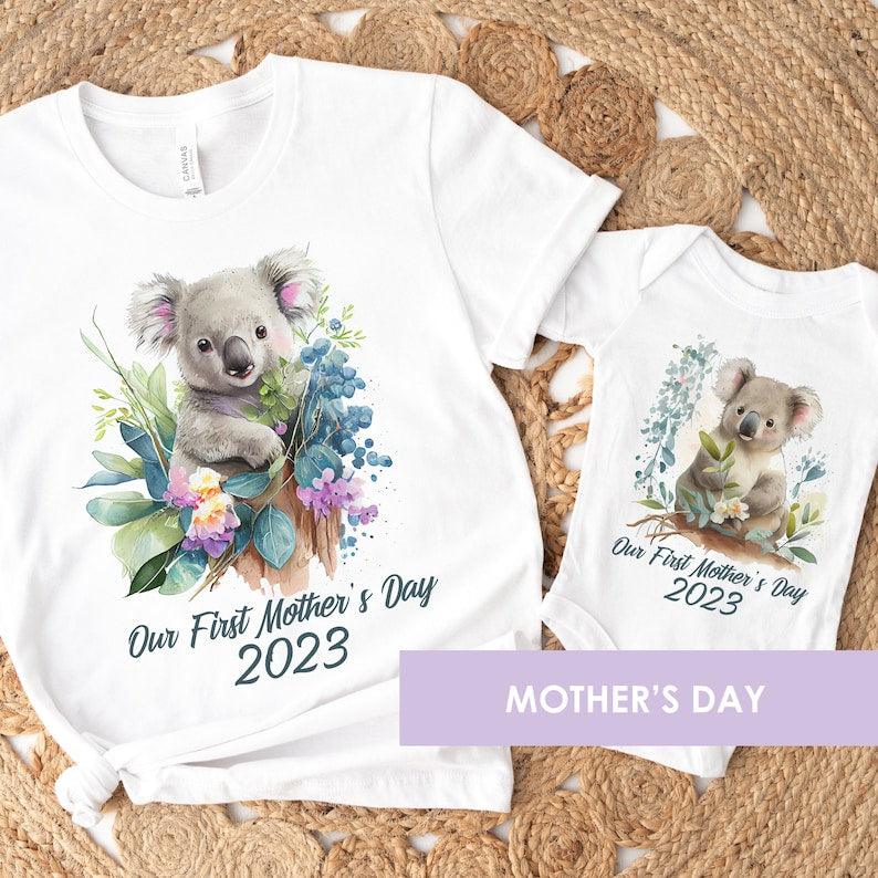 Our First Mother's Day Shirt, Mothers Day Matching Shirt, Mother's Day Mommy And Baby Outfit, Mother's Day Gift, Koala Baby Onesie - Amzanimalsgift