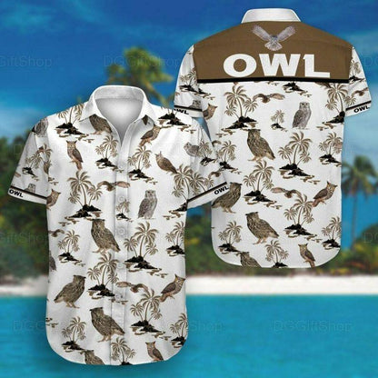 Owl Aloha Hawaiian Shirt - Owl Summer Hawaiian Shirt, Owl Pattern Island Shirt For Men & Women, Owl Lover - Amzanimalsgift