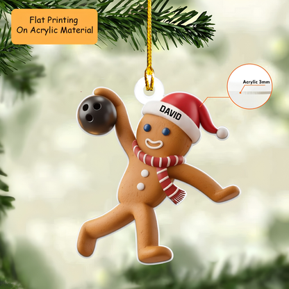 Personalized Bowling Christmas Ornaments, Bowling Christmas Keychain, Car Ornament, Christmas Ornament Gifts