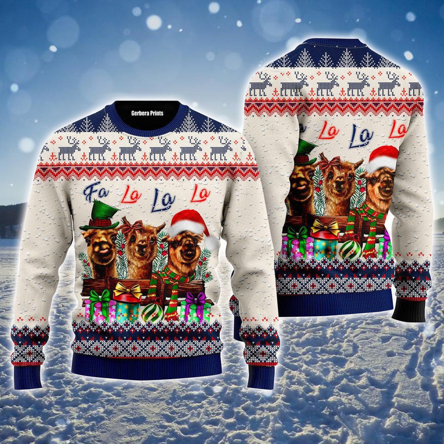 Naughty Llama Fa La La La Ugly Sweater For Men & Women, Perfect Outfit For Christmas New Year Autumn Winter