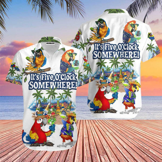 Parrot Aloha Hawaiian Shirt, Beer And Cocktail Hawaiian Shirt, Got Salt, It’s Five O’clock Somewhere Parrots Hawaiian Shirt For Men & Women, Parrot Lover - Amzanimalsgift