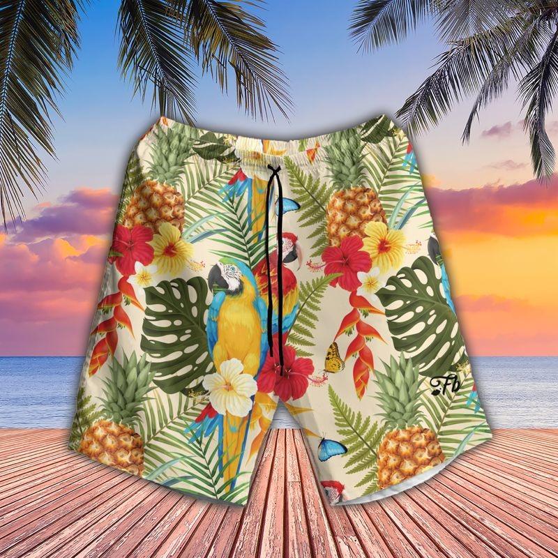 Parrot Aloha Hawaiian Shirt - Coloful Parrot Pattern Hawaiian Shirt, Tropical Plant Pattern Hawaiian Shirt For Men & Women, Parrot Lover - Amzanimalsgift