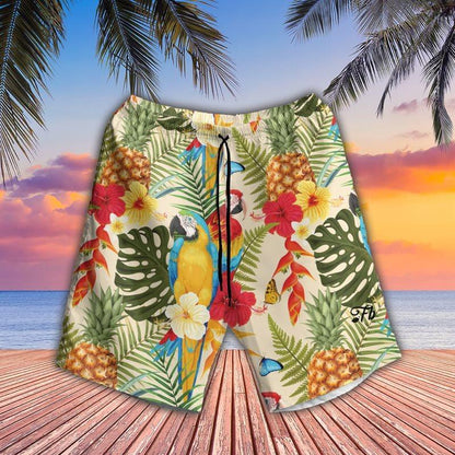 Parrot Aloha Hawaiian Shirt - Coloful Parrot Pattern Hawaiian Shirt, Tropical Plant Pattern Hawaiian Shirt For Men & Women, Parrot Lover - Amzanimalsgift