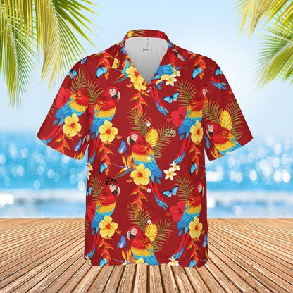 Parrot Aloha Hawaiian Shirt - Colorful Parrot Pattern Hawaiian Shirt, Colorful Tropical Plant Pattern Hawaiian Shirt For Men & Women, Parrot Lover - Amzanimalsgift