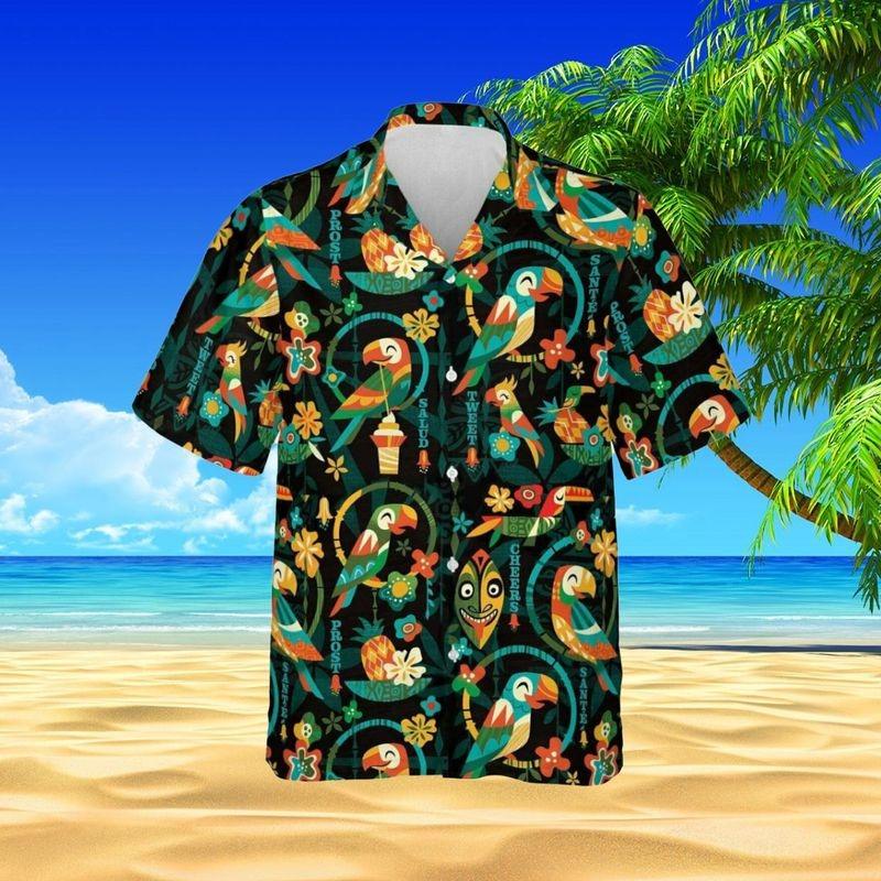 Parrot Aloha Hawaiian Shirt - Tropical Parrot Cheers Hawaiian Shirt, Tropical Flower Hawaiian Shirt For Men & Women, Parrot Lover - Amzanimalsgift