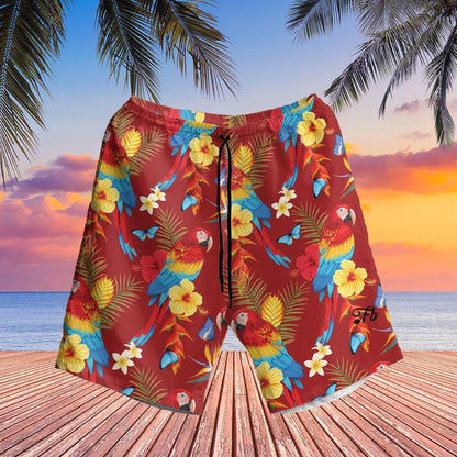 Parrot Aloha Hawaiian Shirts For Summer - Colorful Leaves Pattern Hawaiian Set Holiday Outfits For Men Women - Gift For Friend, Family, Parrot Lovers - Amzanimalsgift